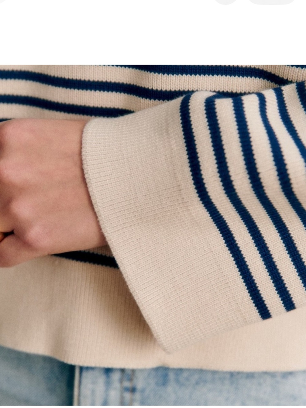 Sezane EUC Daisy Sweater Navy/Natural Sailor Stripes SZ S 🇫🇷! - Picture 4 of 9
